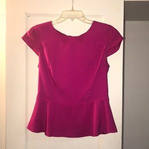 Fuchsia pink peplum top from Express